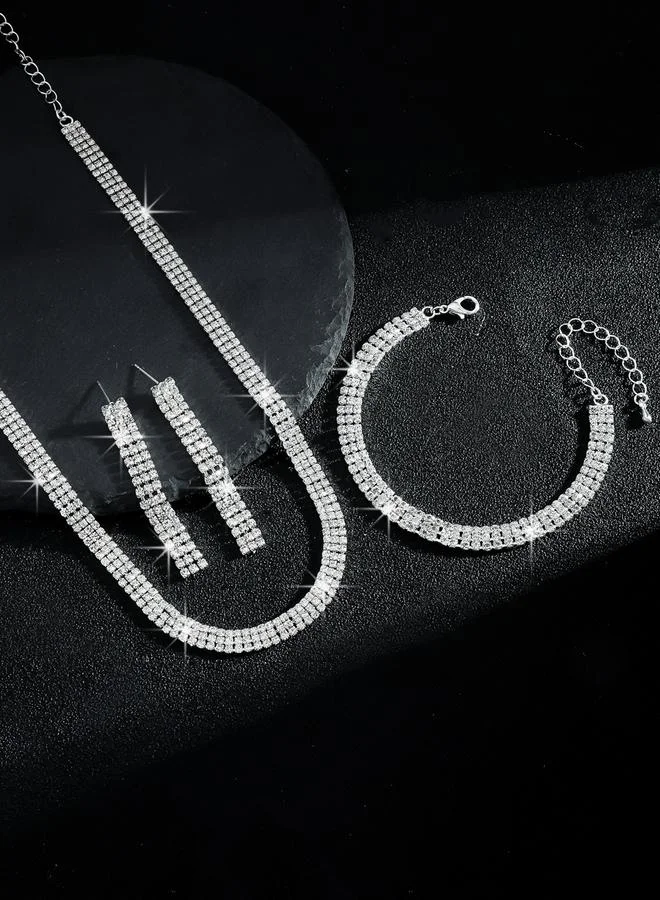 Take Two  3-Piece Embellished Necklace, Bracelet And Earrings Jewelry Set for Women | Best Price UAE
